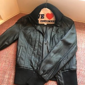 Faux Black Leather Jacket